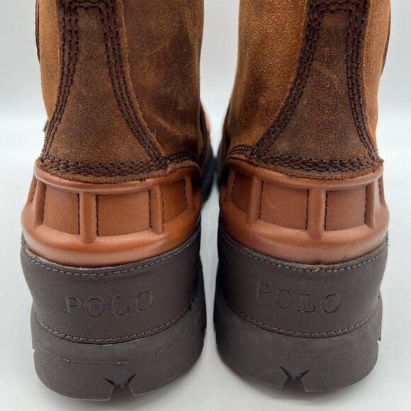 Men's Polo Ralph Lauren Oslo High Waterproof Boots Brown Leather - Picture 9 of 10